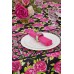 Red and Black Bold Floral Cotton Tablecloth (140cm x 230cm)
