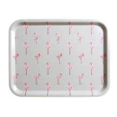 Flamingos Printed Wooden Tray