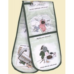 'Never Too Old'  Double Oven Gloves