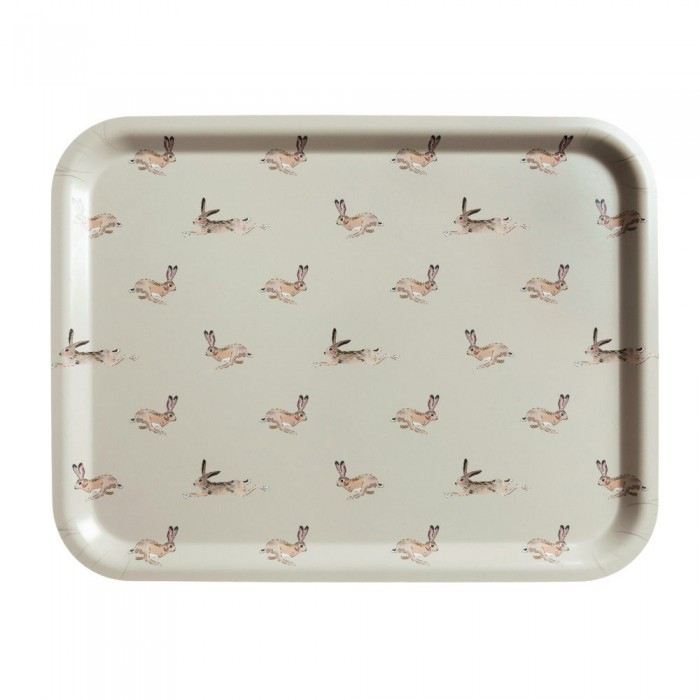 Hare Printed Wooden Tray
