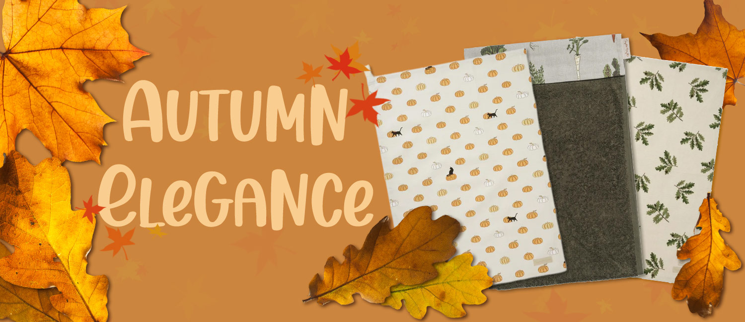 Kitchen and dining room linens inspired by autumn in the British countryside