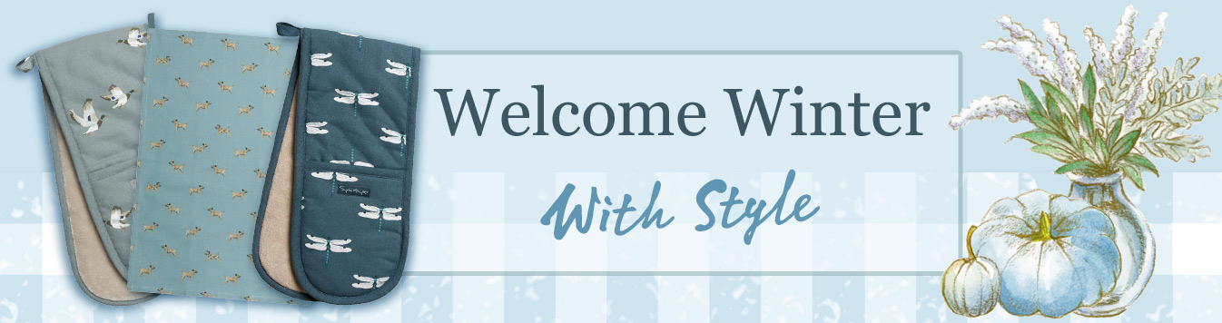 Welcome winter with style - Blue cool-tone home and kitchen linens for winter