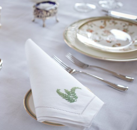 Fern Hand-Embroidered Napkin