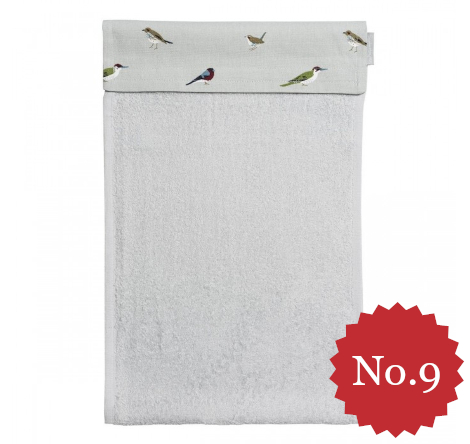 Garden birds roller hand towel by Sophie Allport