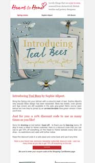 Heart to Home Spring Bees 2021 mailout screen grab