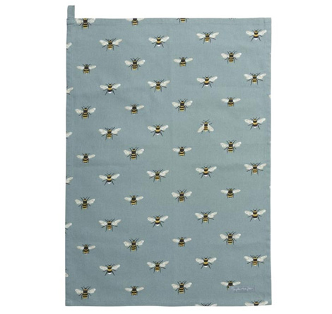 Teal Bees Tea Towel